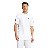 adidas Men's Club 3-Stripe Polo T-Shirt Front_Flat
