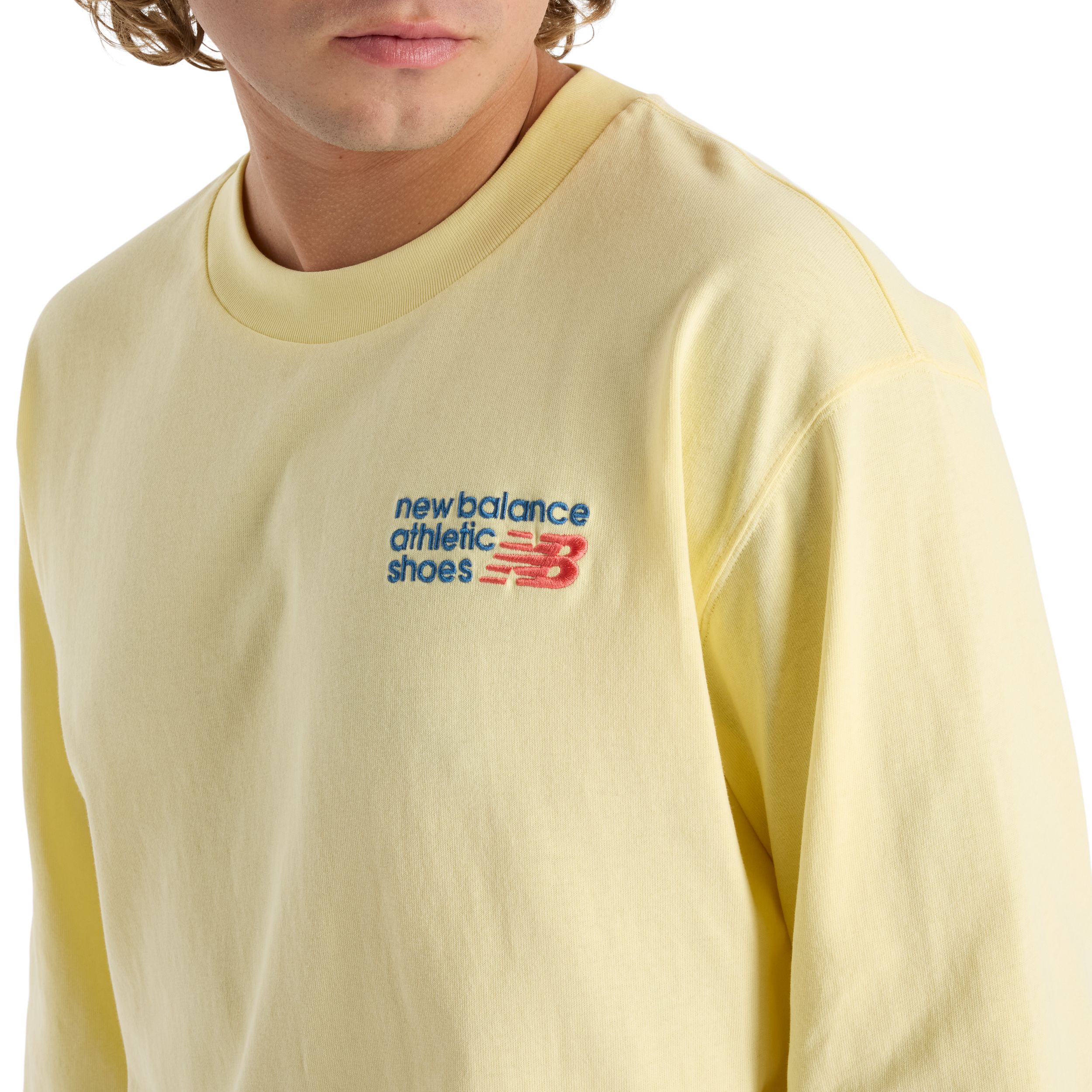 New Balance Men's Athletics BK Logo Long Sleeve T Shirt