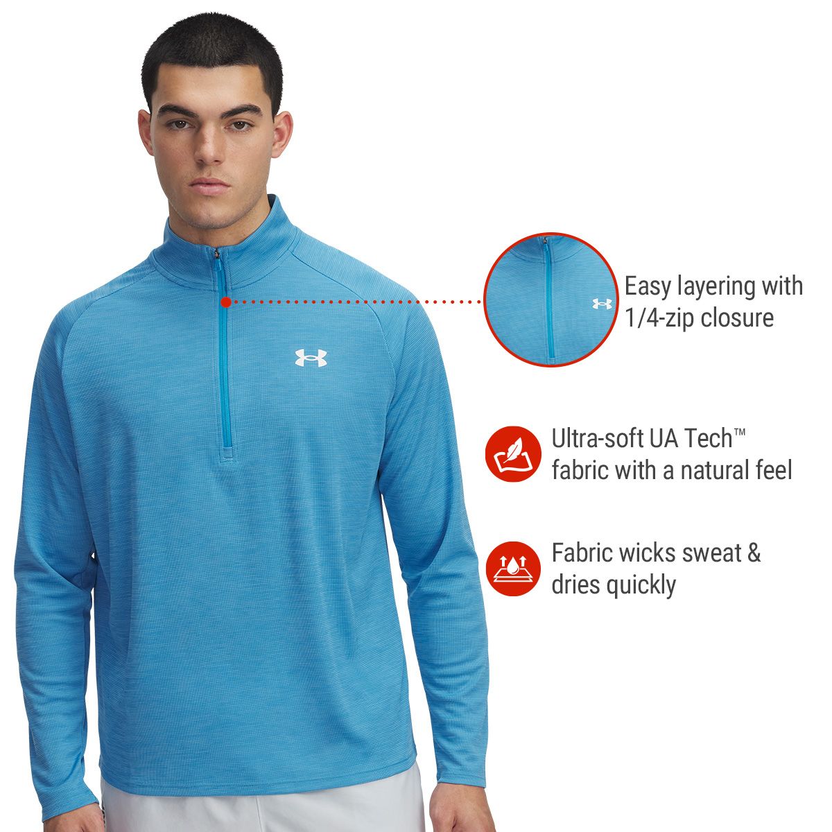 Under Armour Men's Tech™ Textured 1/2 Zip Long Sleeve Top