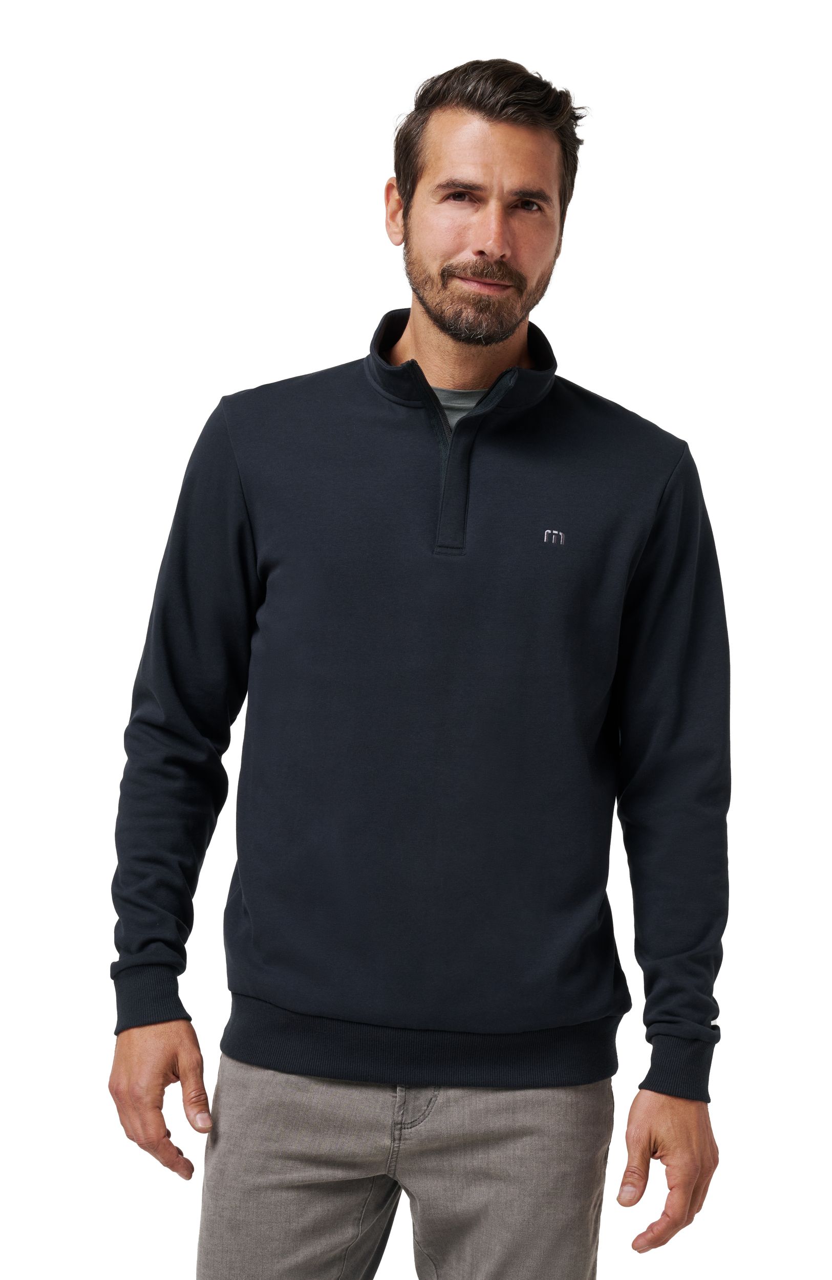 TravisMathew Men's Cloud 2.0 Quarter Zip Long Sleeve Polo Top