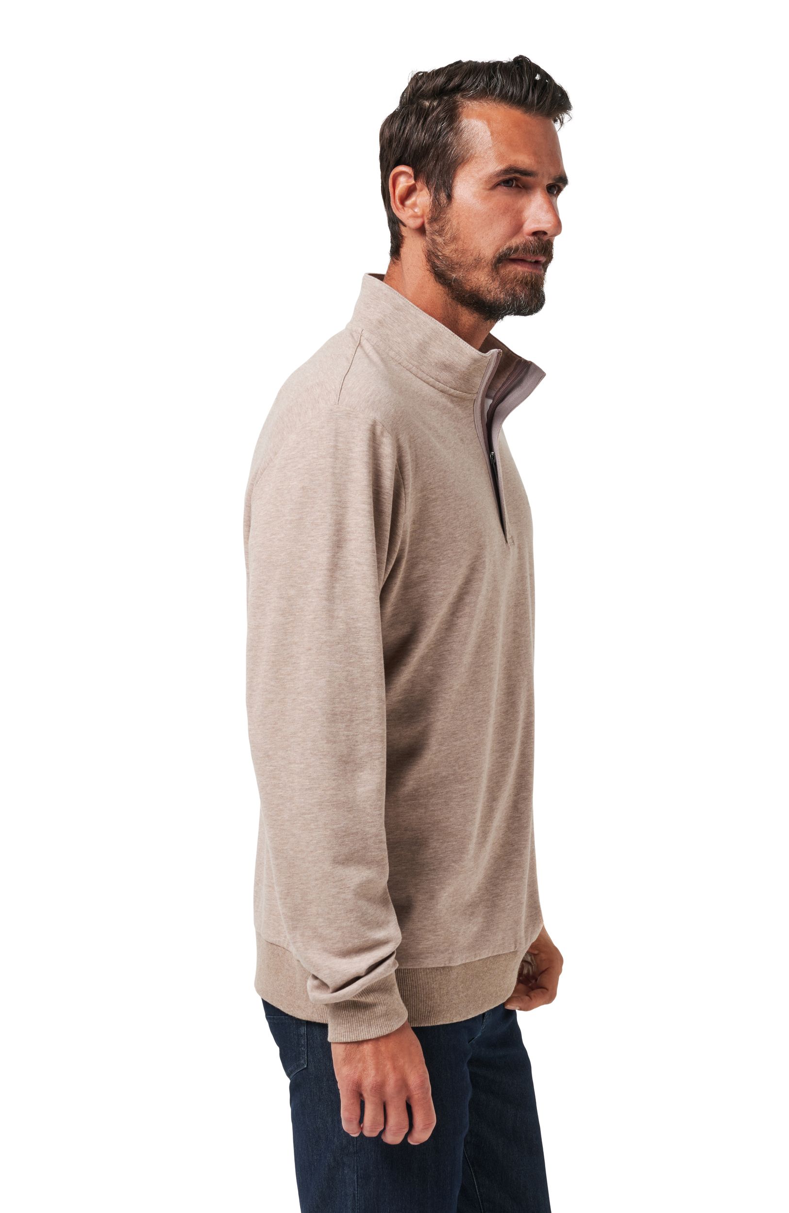 TravisMathew Men's Cloud 2.0 Quarter Zip Long Sleeve Polo Top