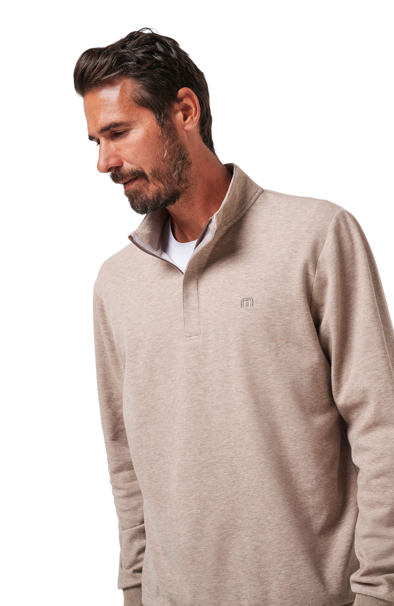 TravisMathew Men's Cloud 2.0 Quarter Zip Long Sleeve Polo Top