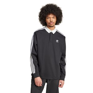 adidas Originals Men's 3-Stripe Rugby Long Sleeve Polo Top