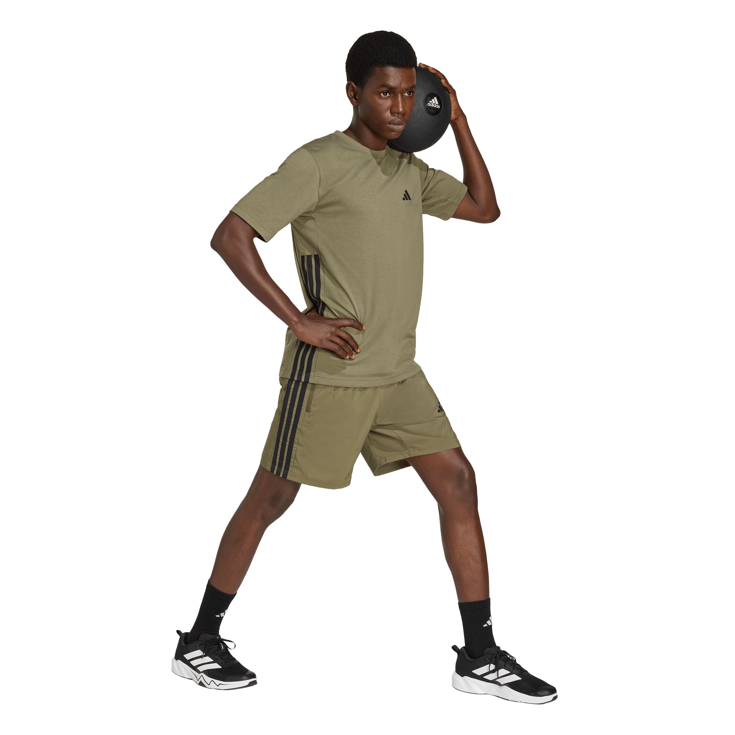adidas Men's We 3-stripes 9" Lightweight Workout Shorts with Pockets