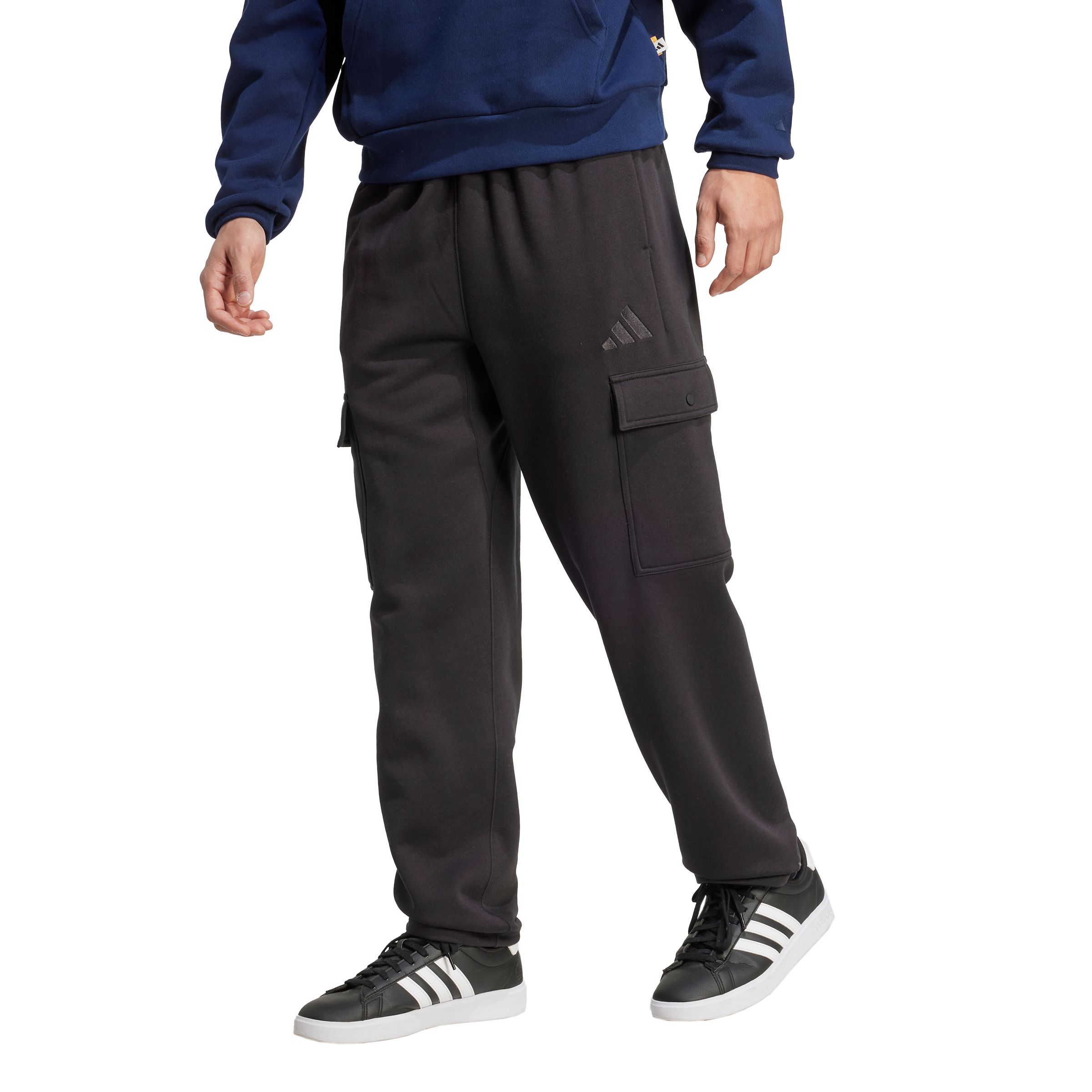 adidas Men's Fleece Loose Fit Athletic Cargo Pants