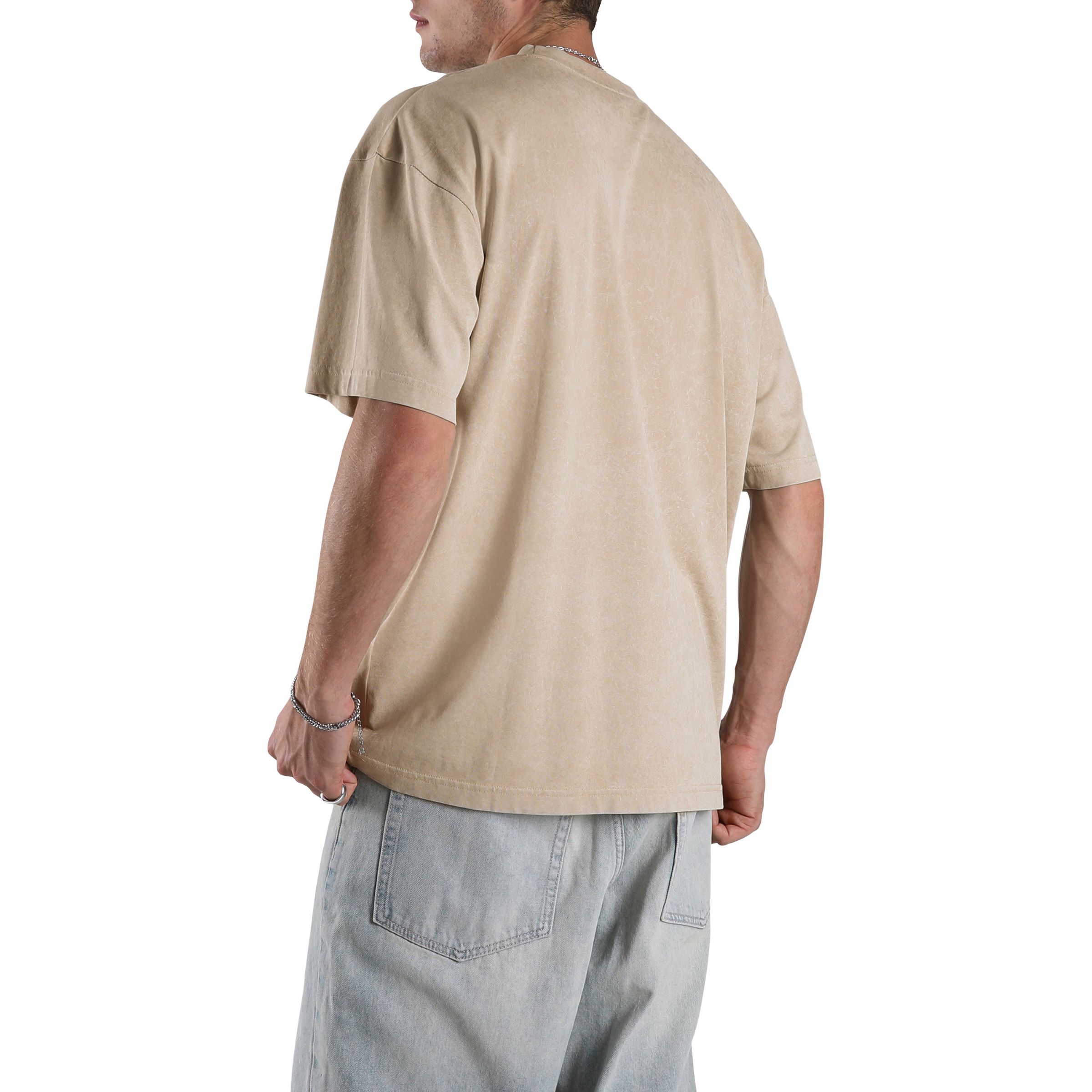 Reebok Men's Washed Oversized Garment-Washed Casual T-shirt