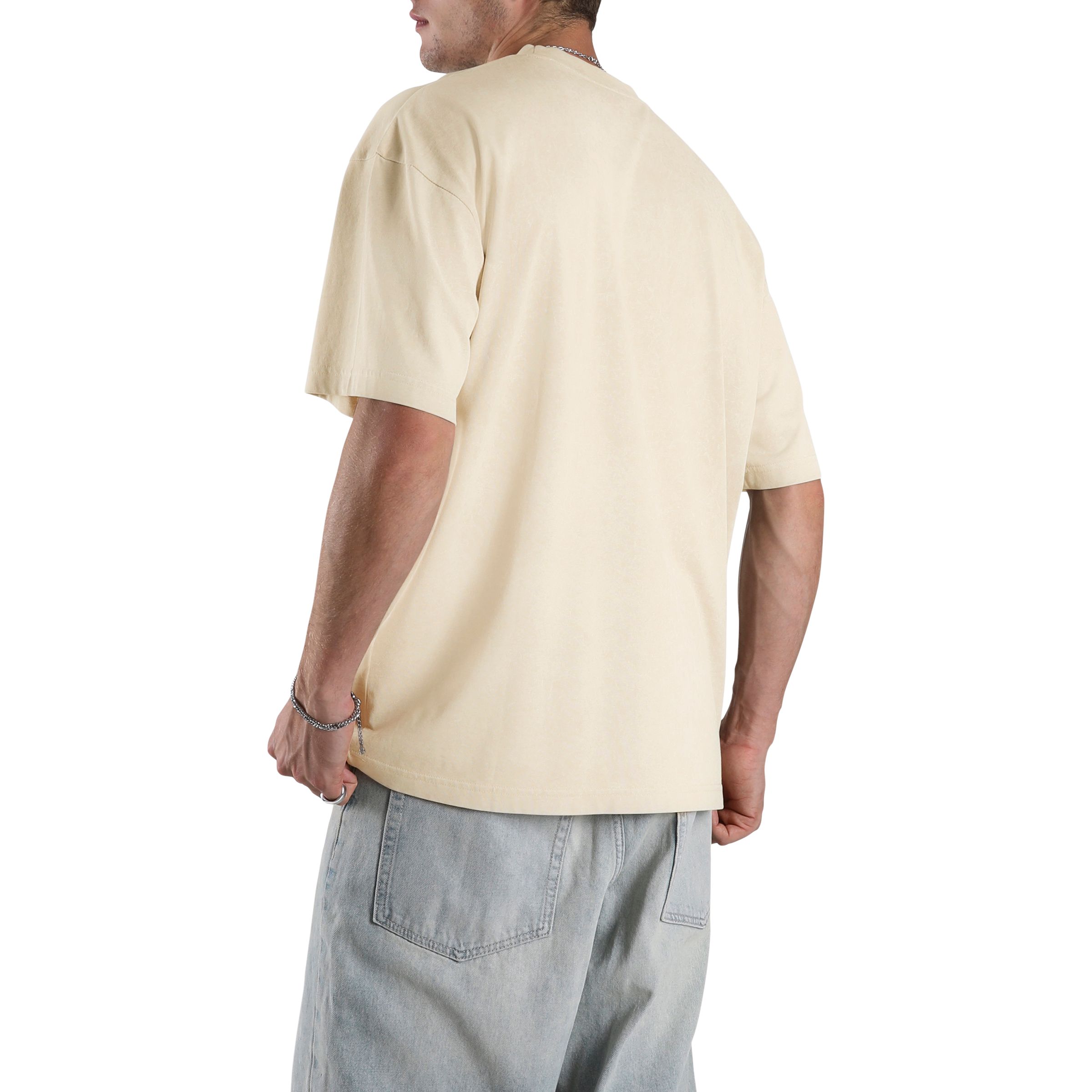Reebok Men's Washed Oversized Garment-Washed Casual T-shirt