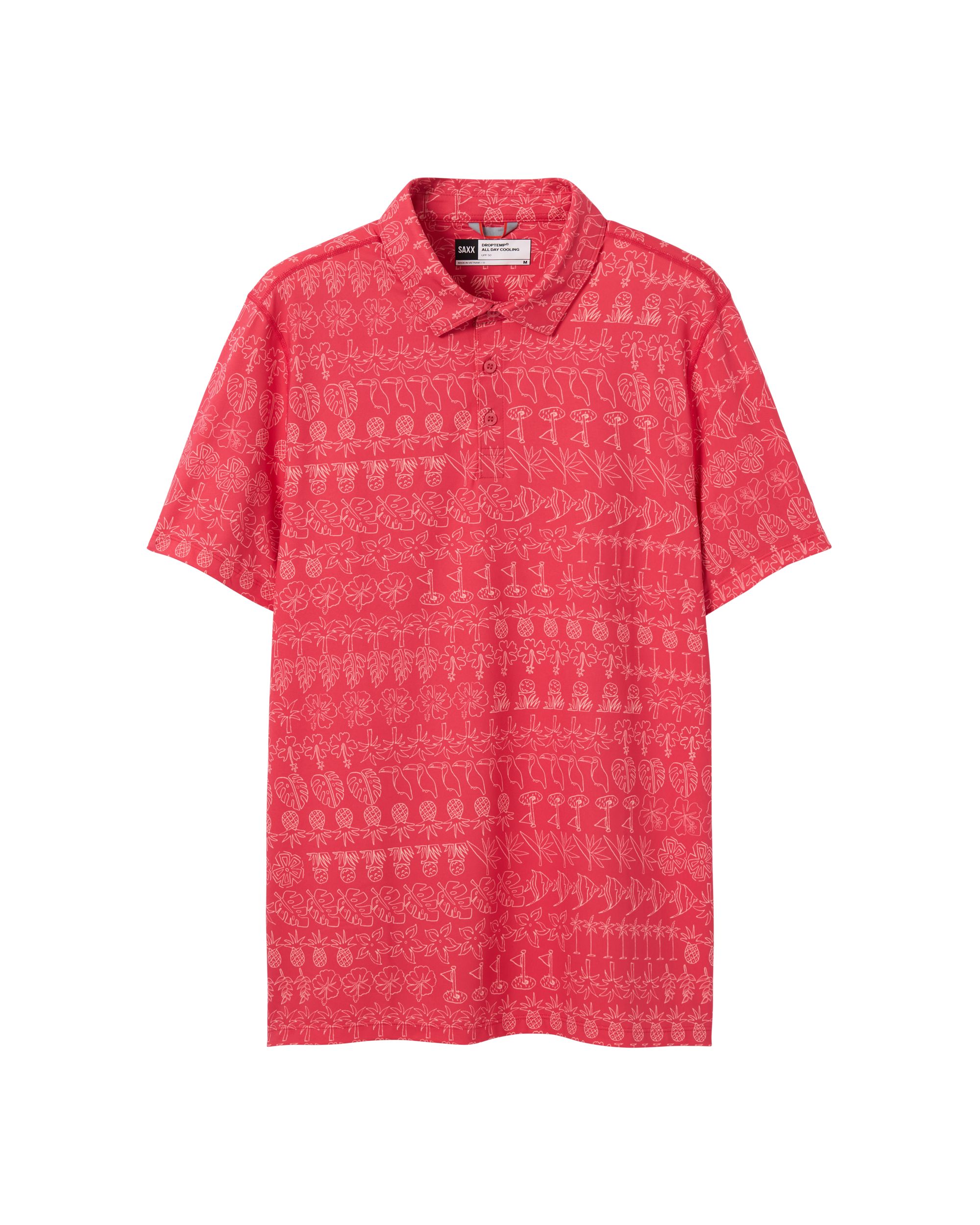SAXX Men's DropTemp® Print Polo T Shirt