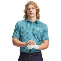 Under Armour Men's Matchplay Printed Polo T-shirt with UPF 40 Sun Protection Front_Flat