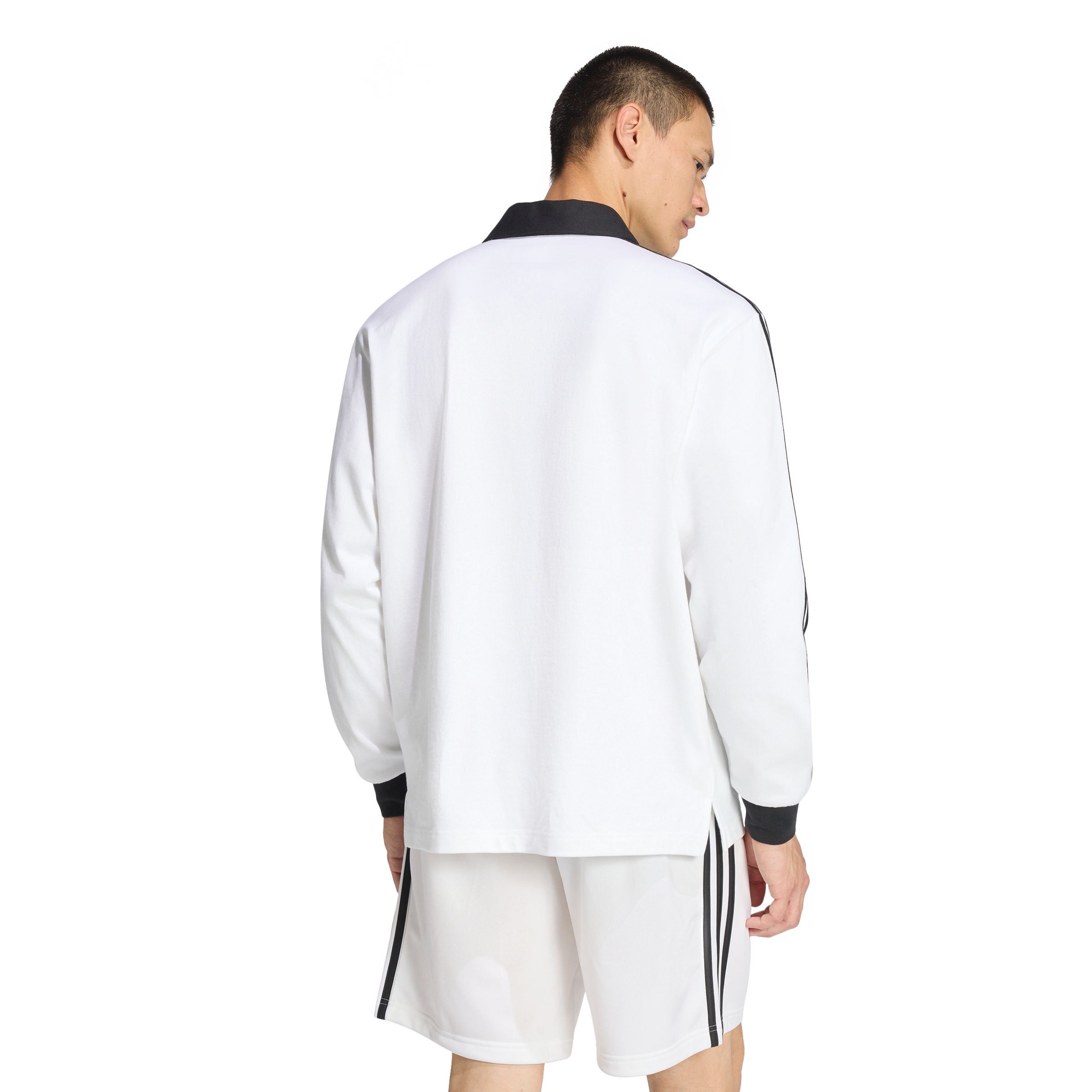 adidas Originals Men's 3-Stripe Rugby Long Sleeve Polo Shirt