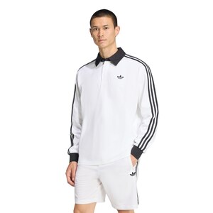 adidas Originals Men's 3-Stripe Rugby Long Sleeve Polo Shirt