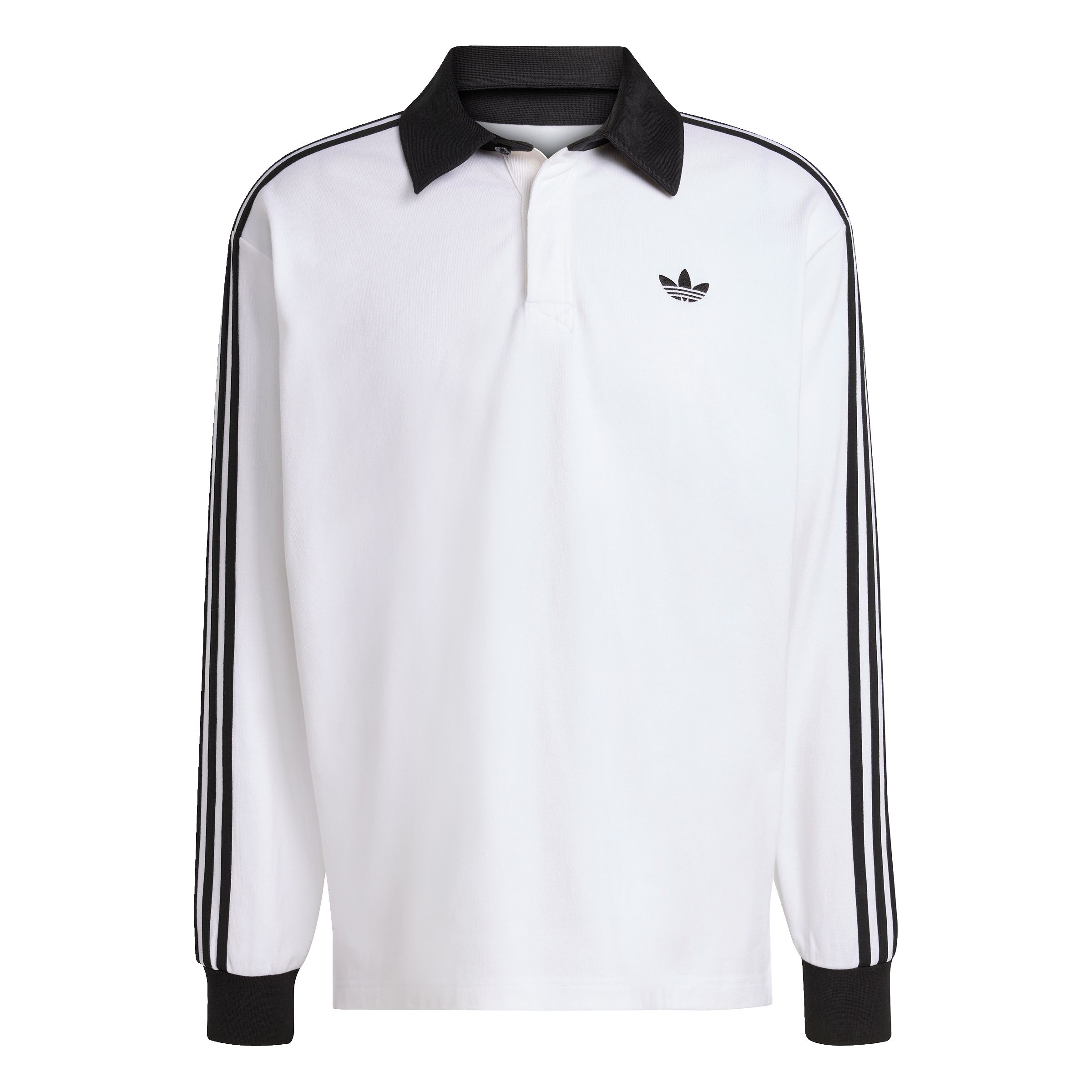 adidas Originals Men's 3-Stripe Rugby Long Sleeve Polo Shirt