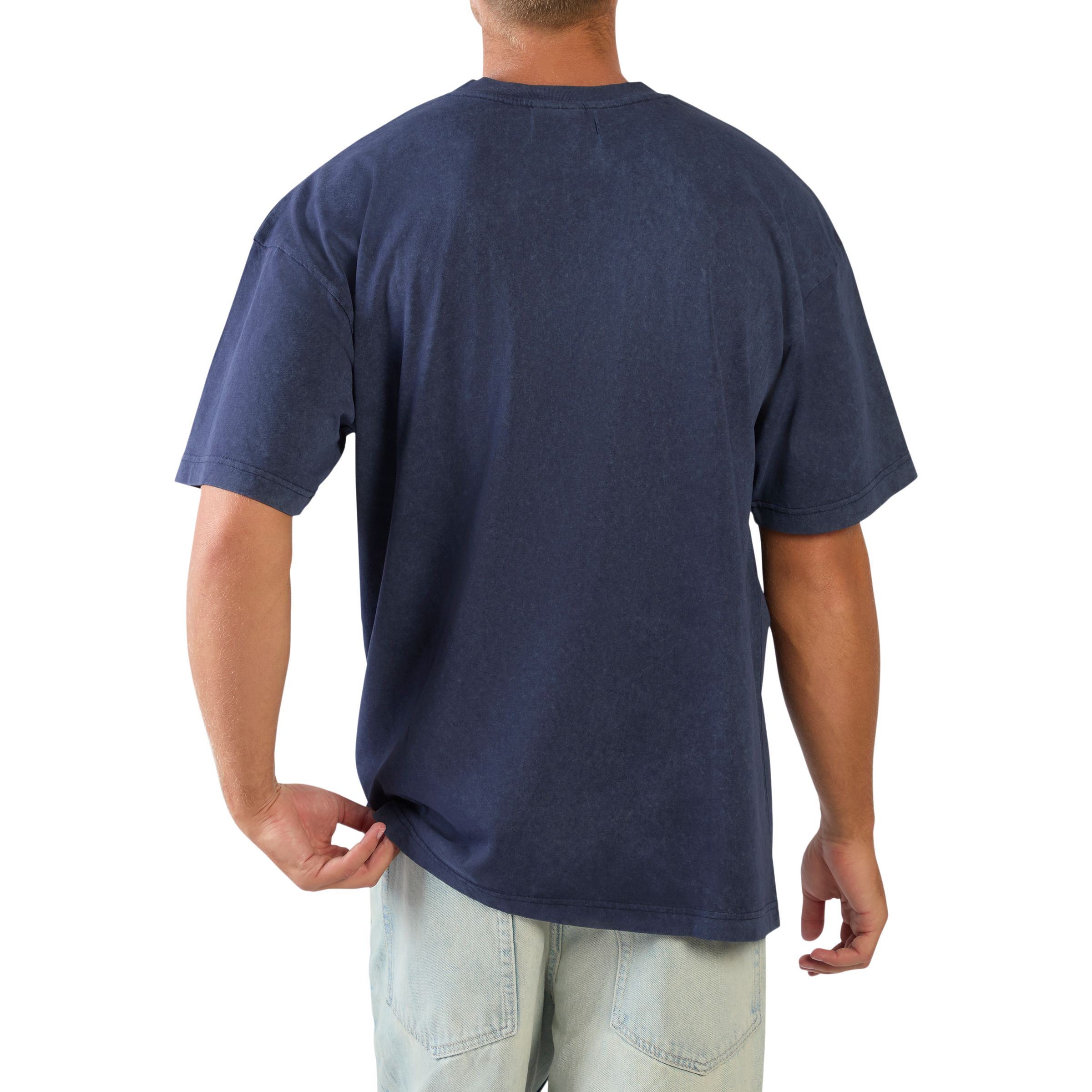 Reebok Men's Washed Oversized Garment-Washed Casual T-shirt