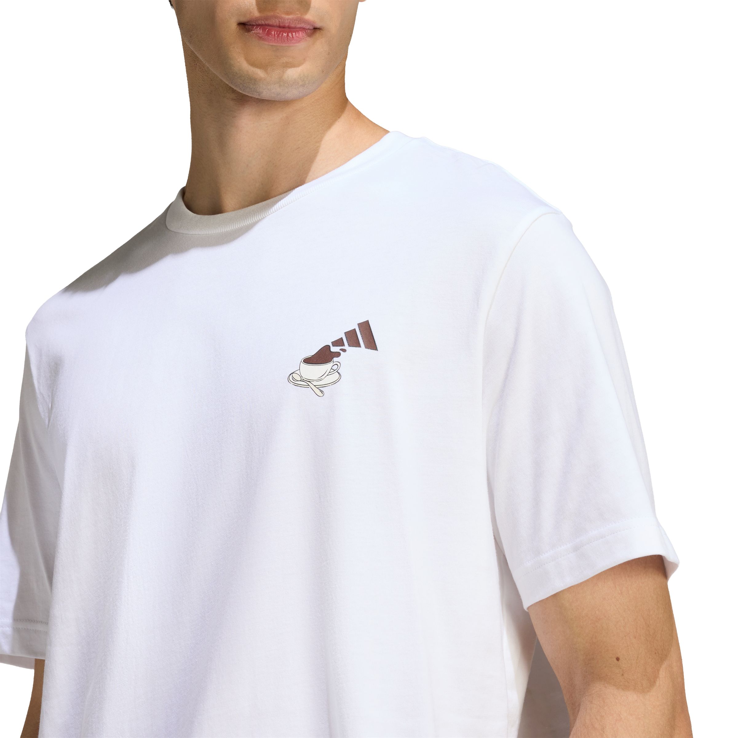 adidas Men's Coffee Cafe Cheesecake Graphic Short Sleeve T-Shirt