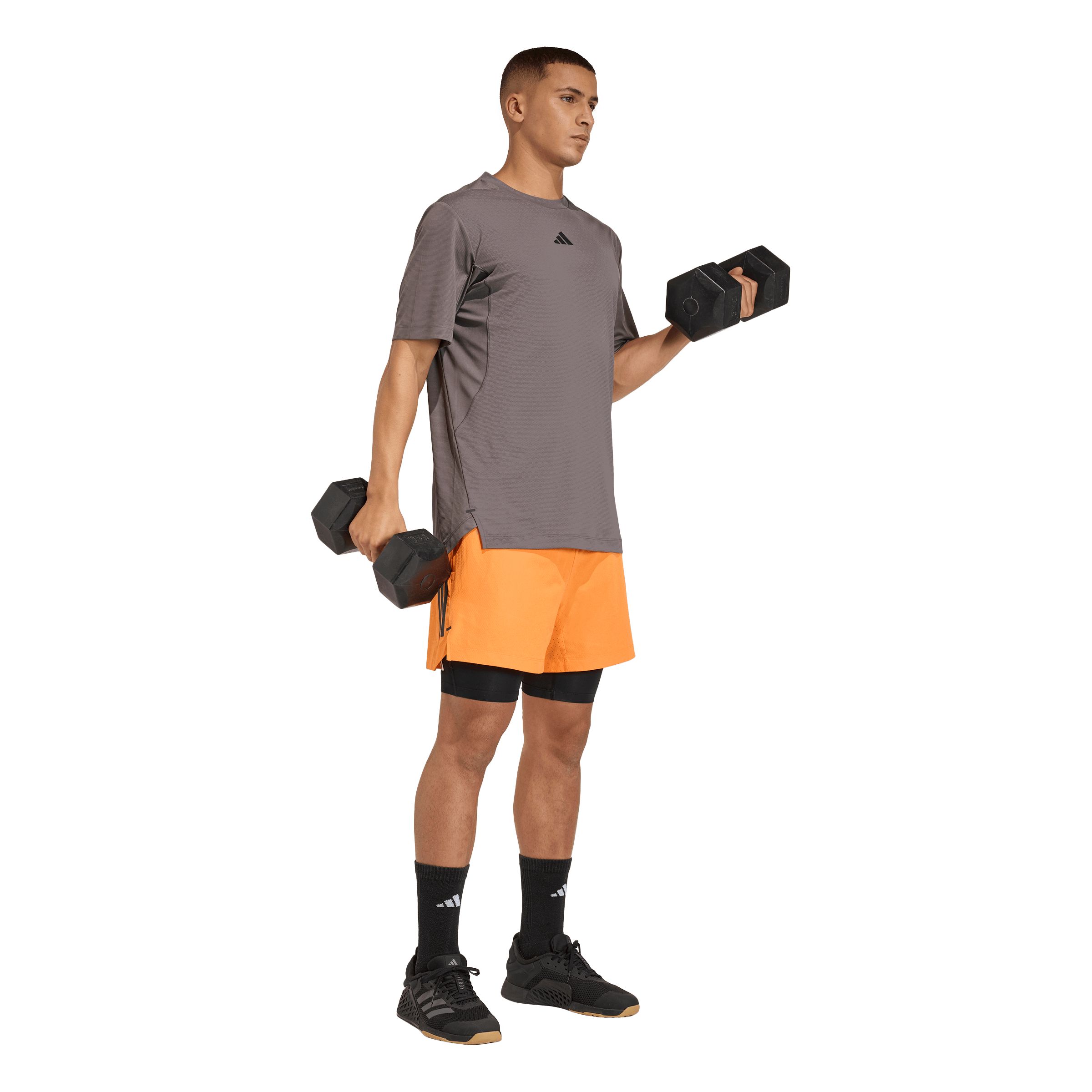 adidas Men's D4T PrimeLift 3-Stripe Short Sleeve T-Shirt