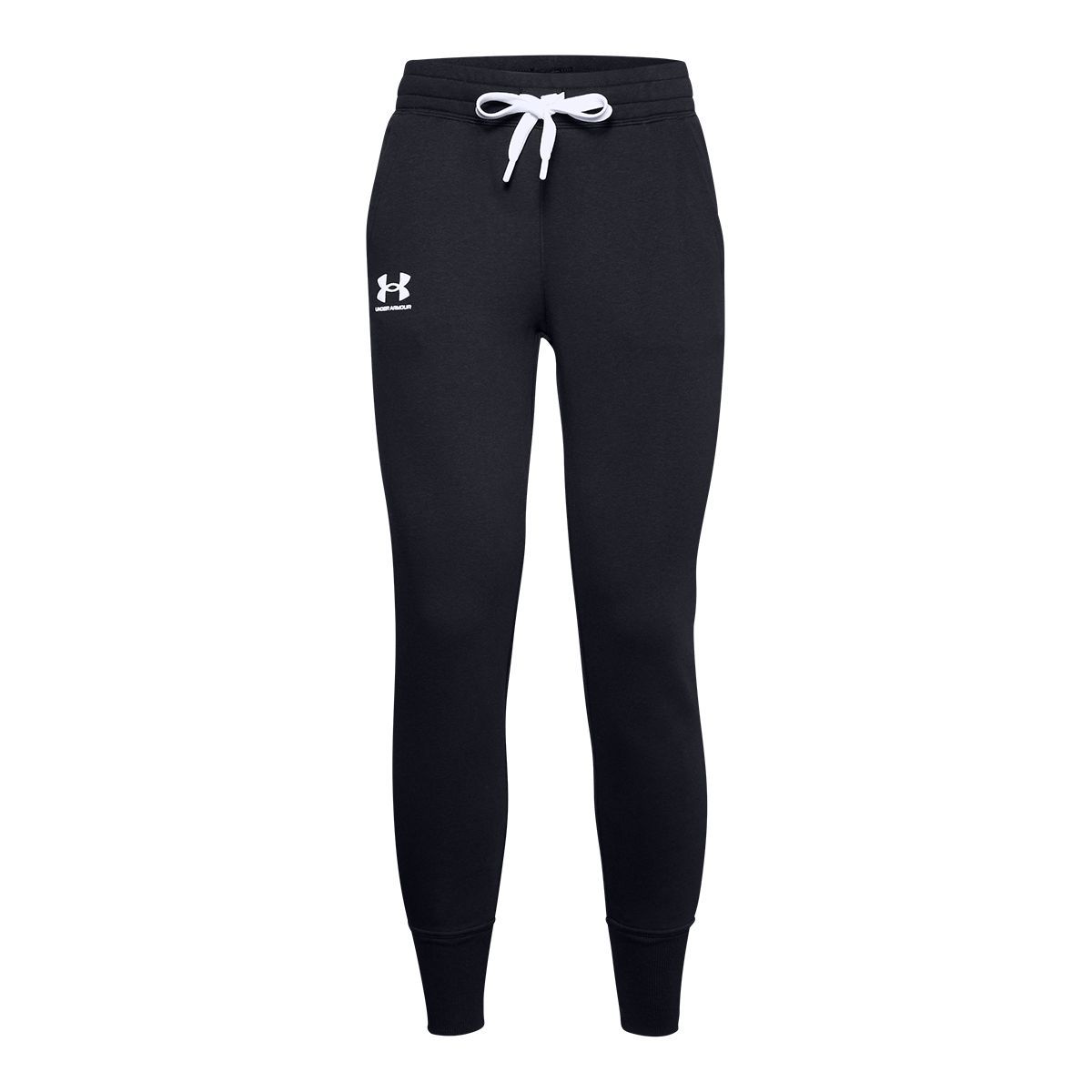 UNDER ARMOUR Women's UA Rival Fleece Pants Stone / Victory Blue Small NEW