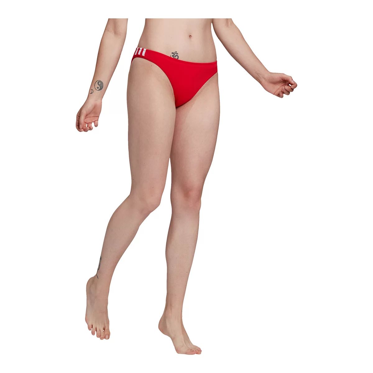 adidas Women's Originals 3-Stripe Swimsuit Bikini Bottom, Beach
