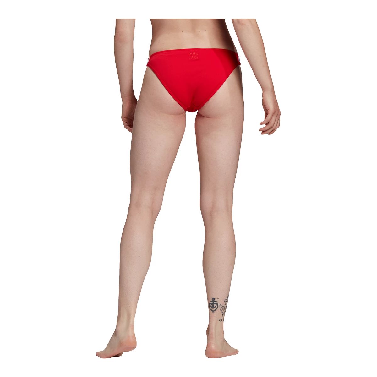 adidas Women's Originals 3-Stripe Swimsuit Bikini Bottom, Beach
