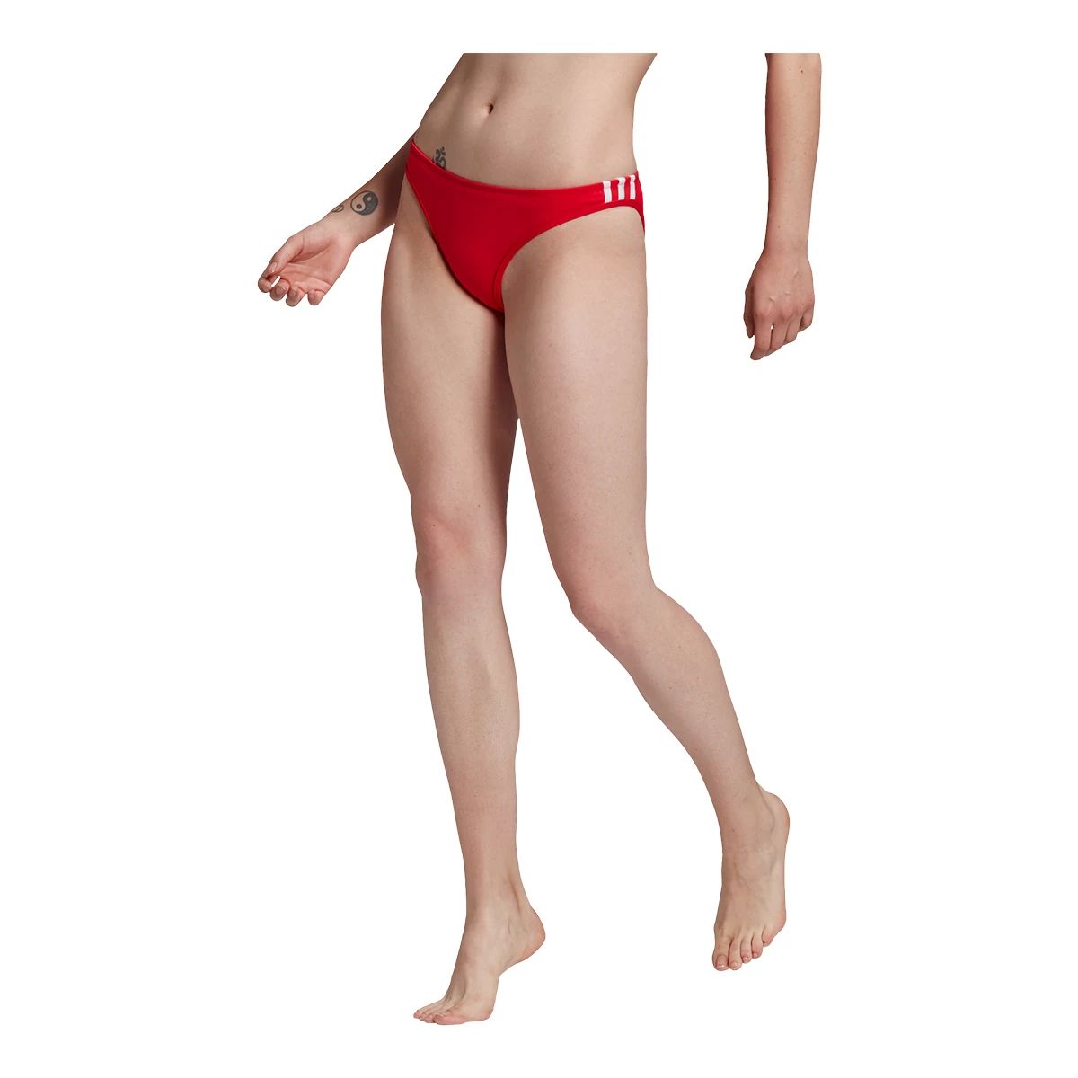 adidas Women's Originals 3-Stripe Swimsuit Bikini Bottom, Beach