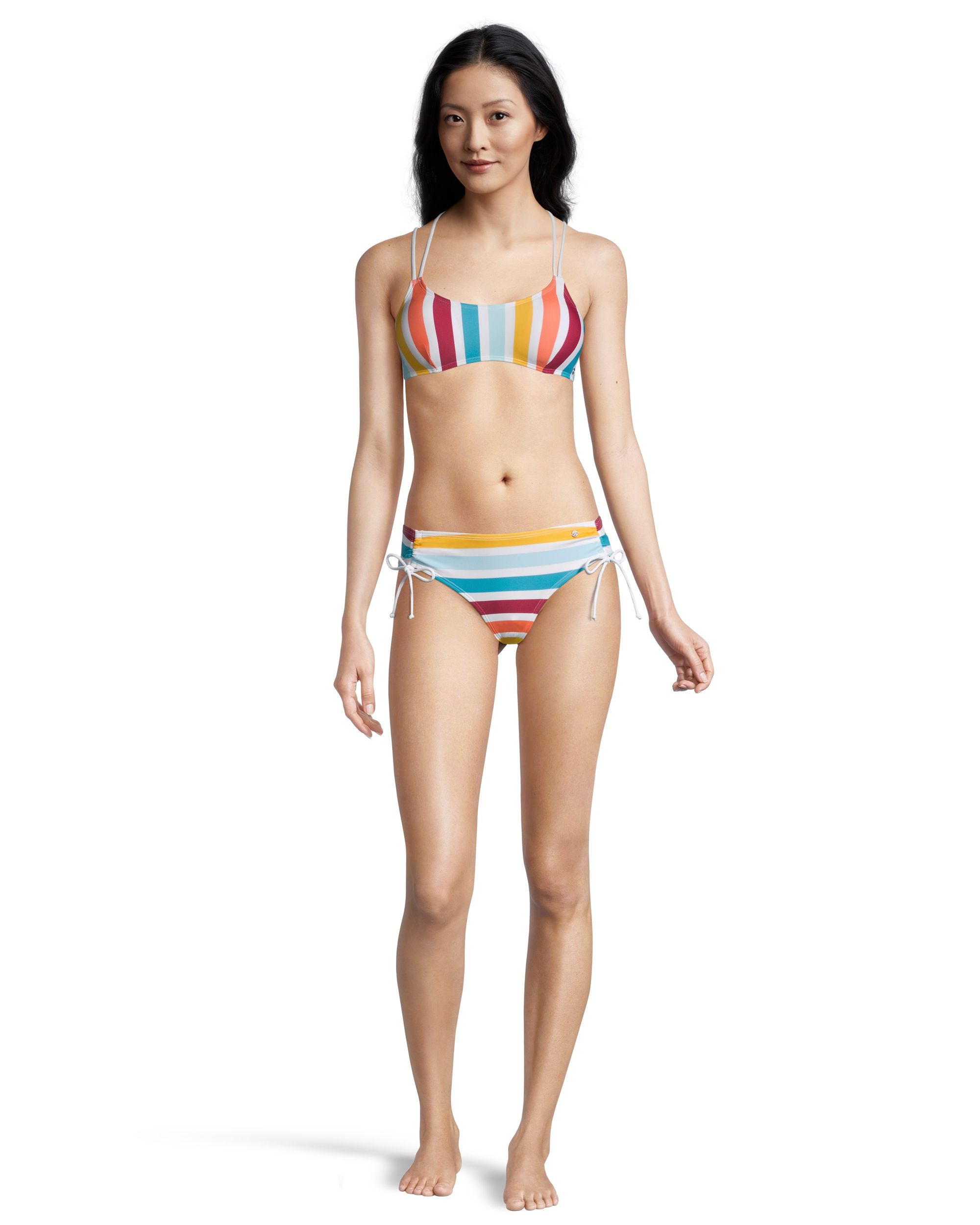 Ripzone Women's Shanelle Bold Stripe Athletic Swimsuit Bikini Top, Sport