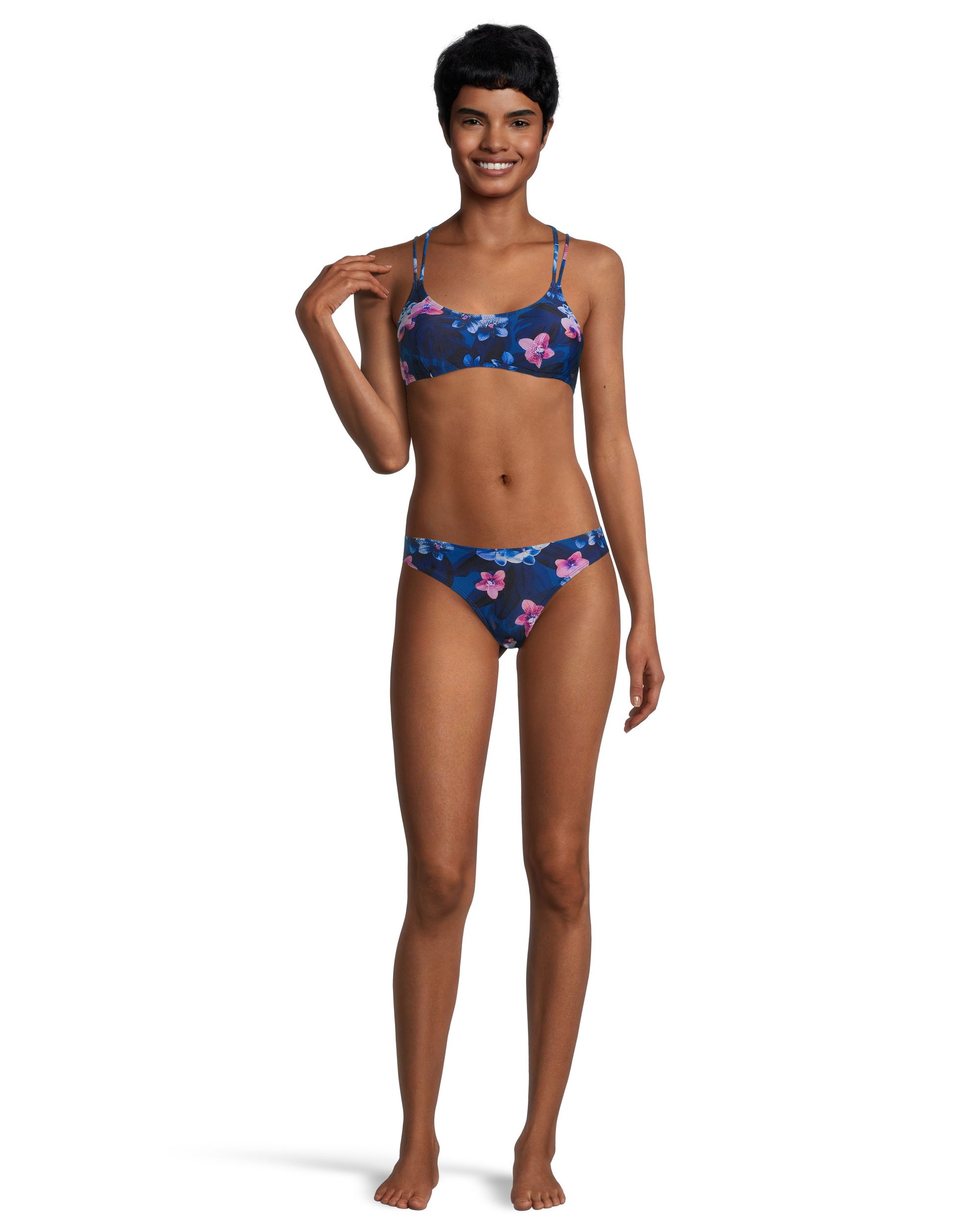 Ripzone Women's Antigua Floral Athletic Swimsuit Bikini Top, Sport