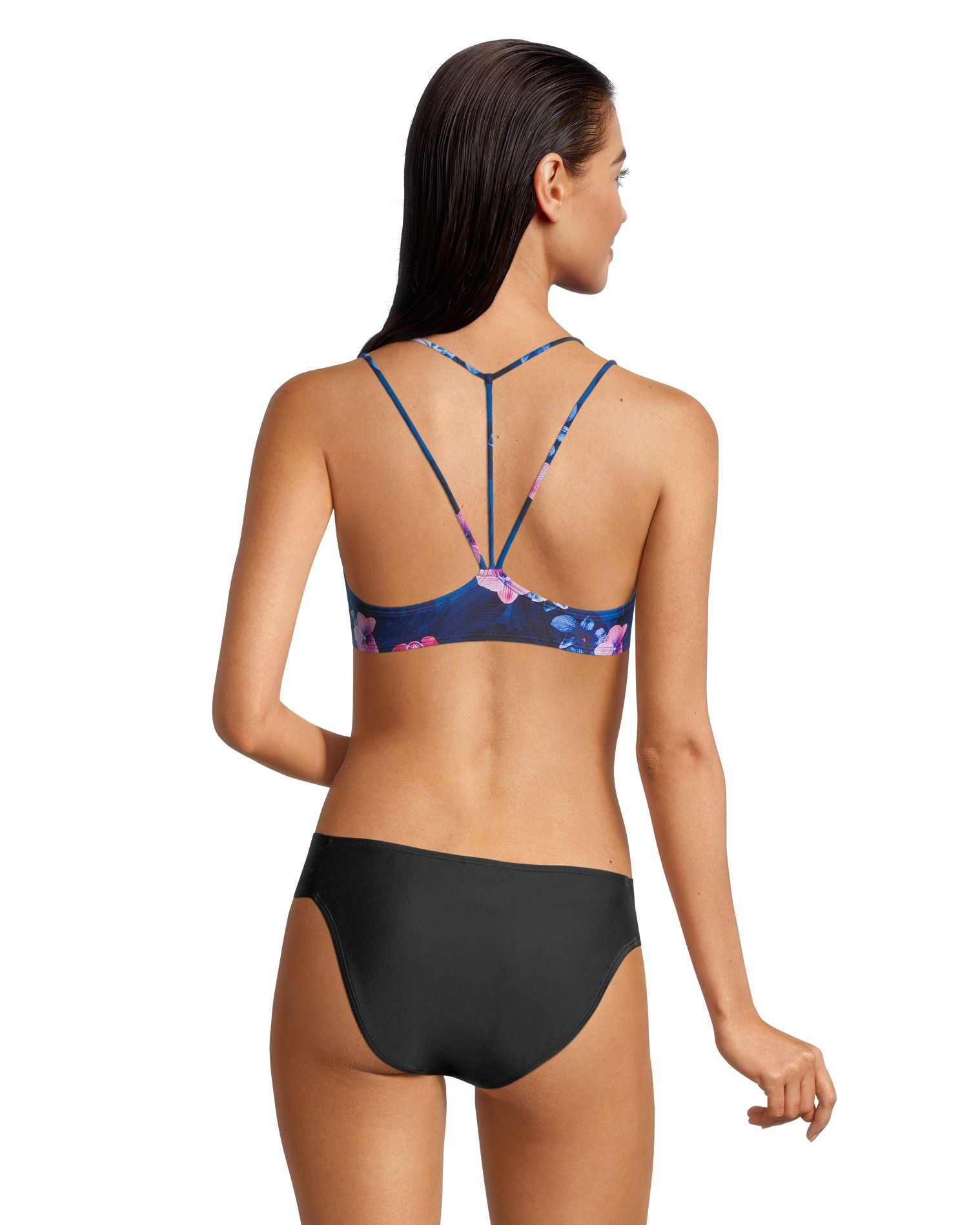 Ripzone Women's Antigua Floral Athletic Swimsuit Bikini Top, Sport