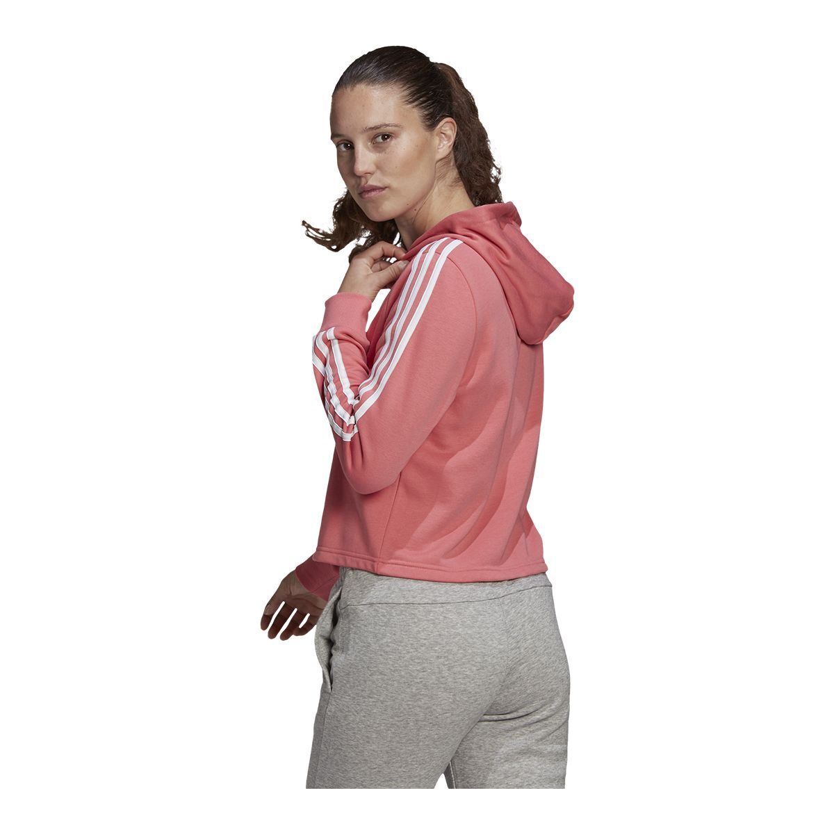 adidas Women's 3-Stripe Cropped Hoodie