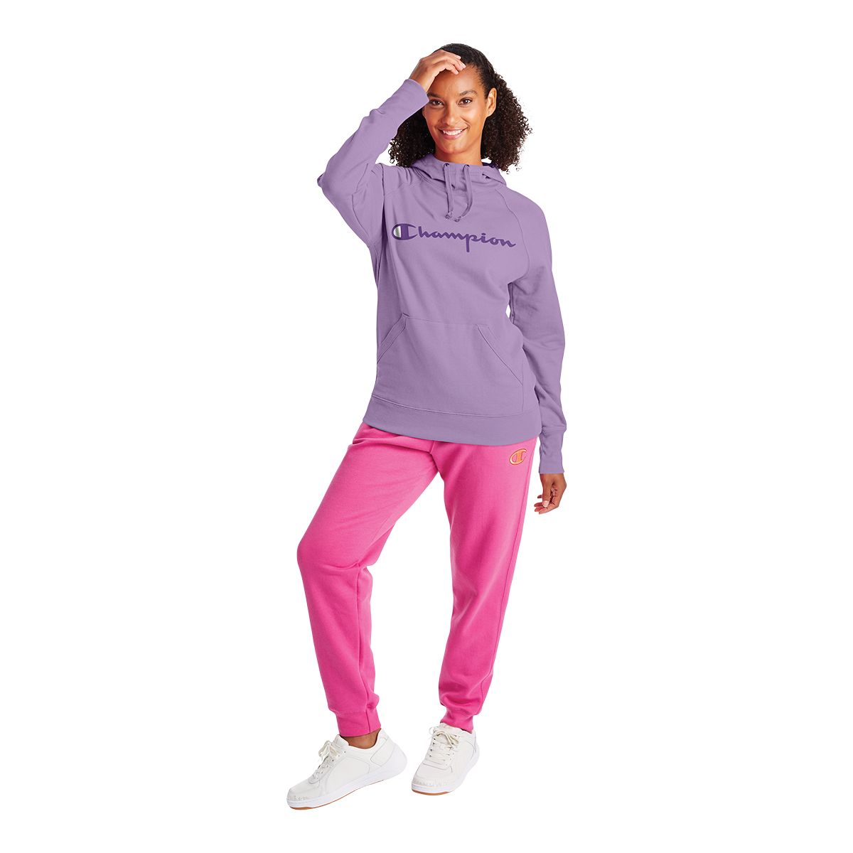 Champion Women's Powerblend Graphic Hoodie Purple Size 3X