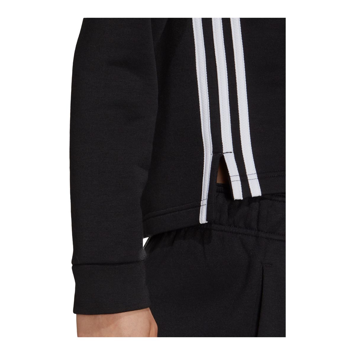 adidas Women's 3-Stripe Boxy Crewneck Fleece Sweatshirt, Relaxed Fit