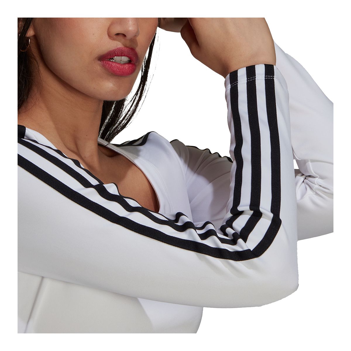 adidas Originals Women's Long Sleeve Crop Top Shirt, Fitted Fit