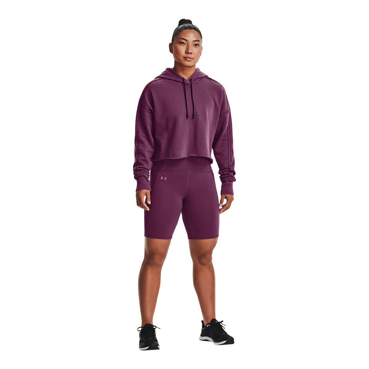 Under Armour Women's Heavy Terry Crop Pullover Cropped Hoodie, Moisture-Wicking