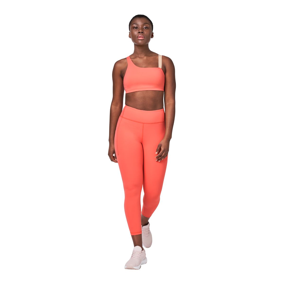 FWD Women's Push Asymmetrical Sports Bra, Medium Impact, Removable Pads