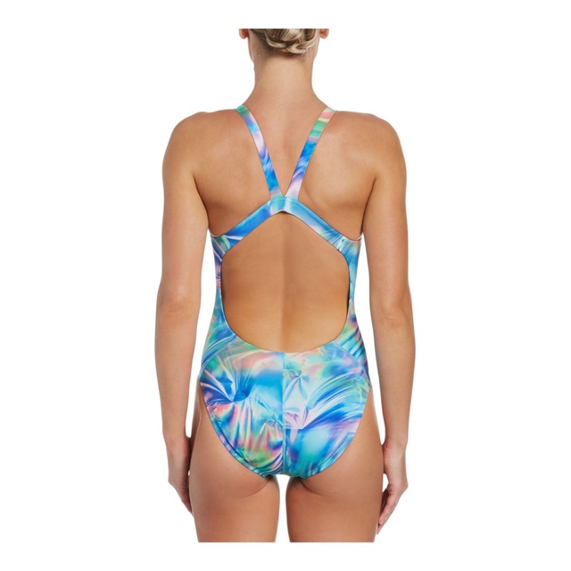 Nike Women's Holographic Fast Back One Piece Swimsuit/Bathing Suit