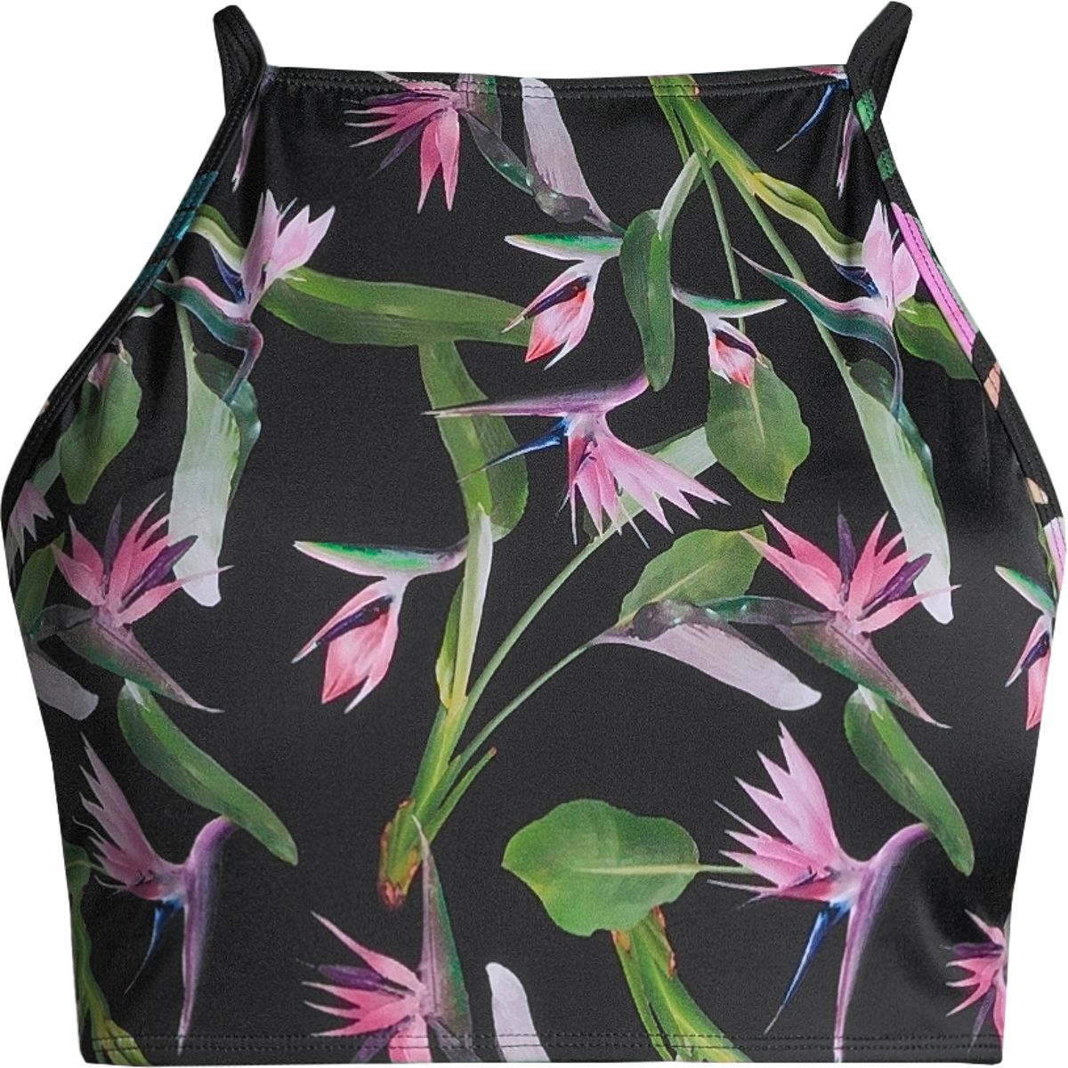 Ripzone Women's Stacey Floral High Neck Swimsuit Bikini Top, Beach