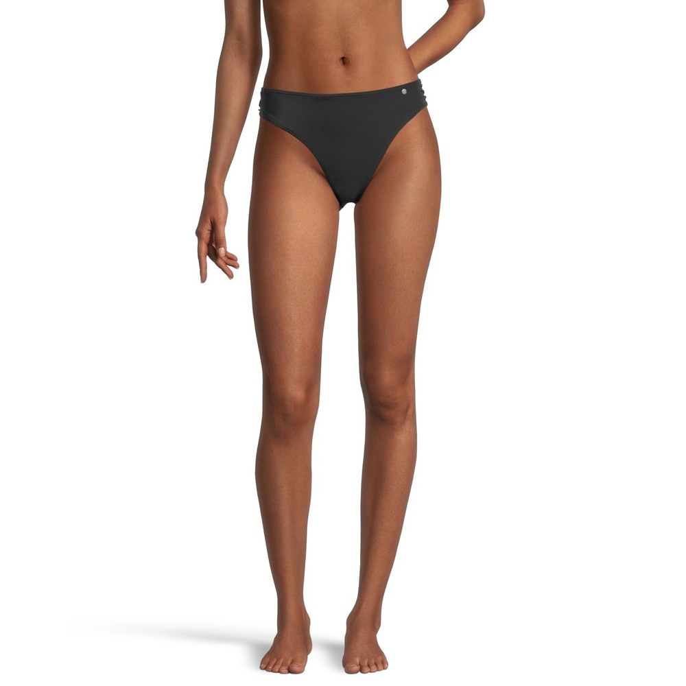 Ripzone Women's Solid Marla Ruched Swimsuit Bikini Bottom  Beach