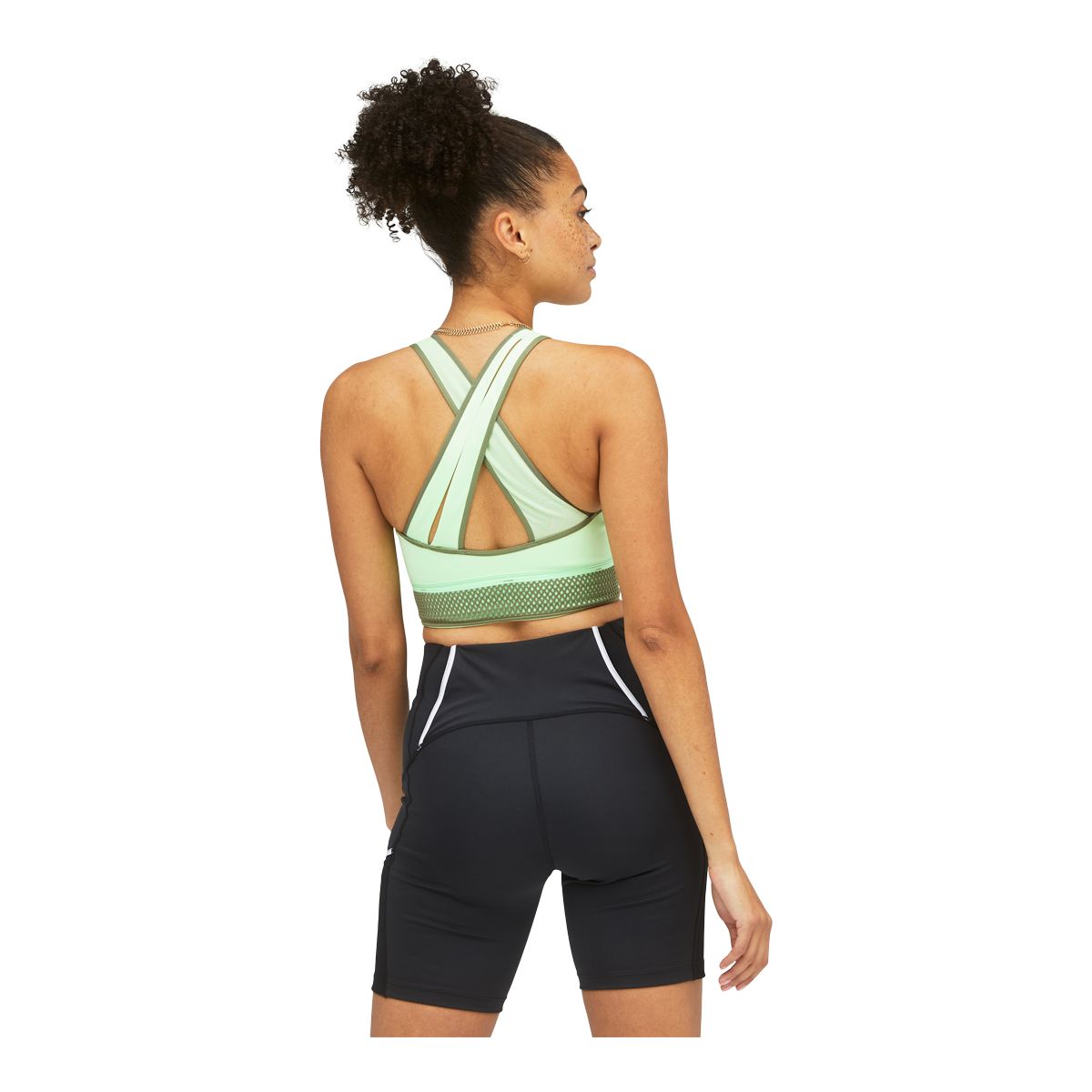 New Balance Women's Run Q Speed Crop Sports Bra, Medium Impact Back_Flat