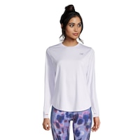 New Balance Women's Run Accelerate Long Sleeve Running Shirt, Relaxed Fit, Quick Dry Front_Flat