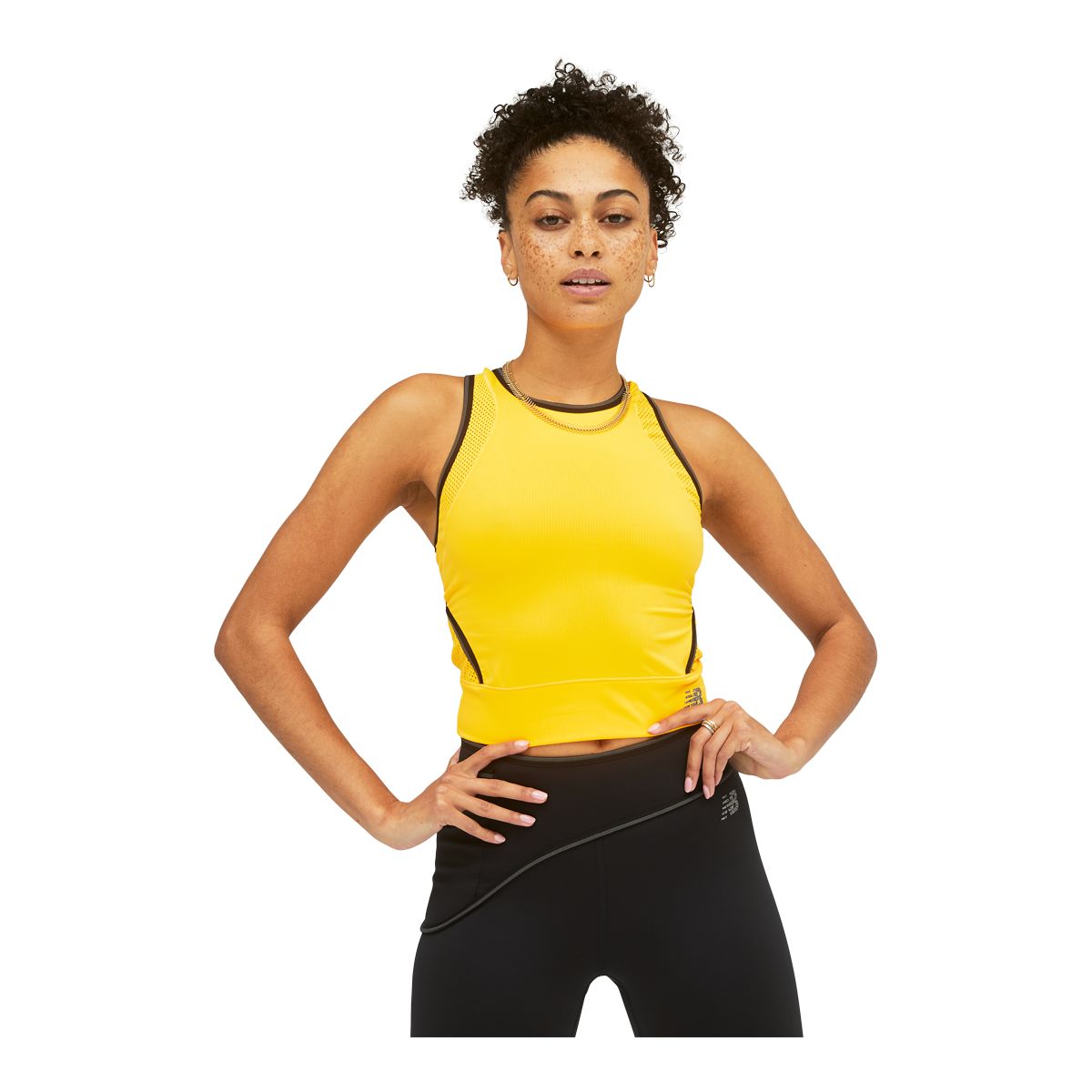 New Balance Women's PMV Kimbia Fitted Crop Tank Top, Fitted Fit, Sleeveless