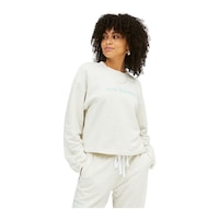 New Balance Women's Essentials Pure Balance Crewneck Fleece Sweatshirt, Relaxed Fit Front_Angled_Right