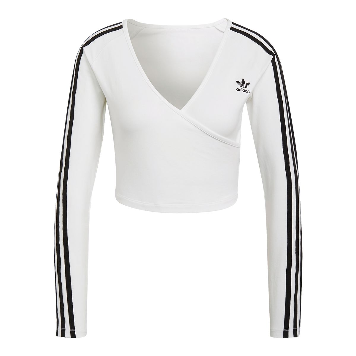 adidas Originals Women's Long Sleeve Crop Top Shirt, Slim Fit