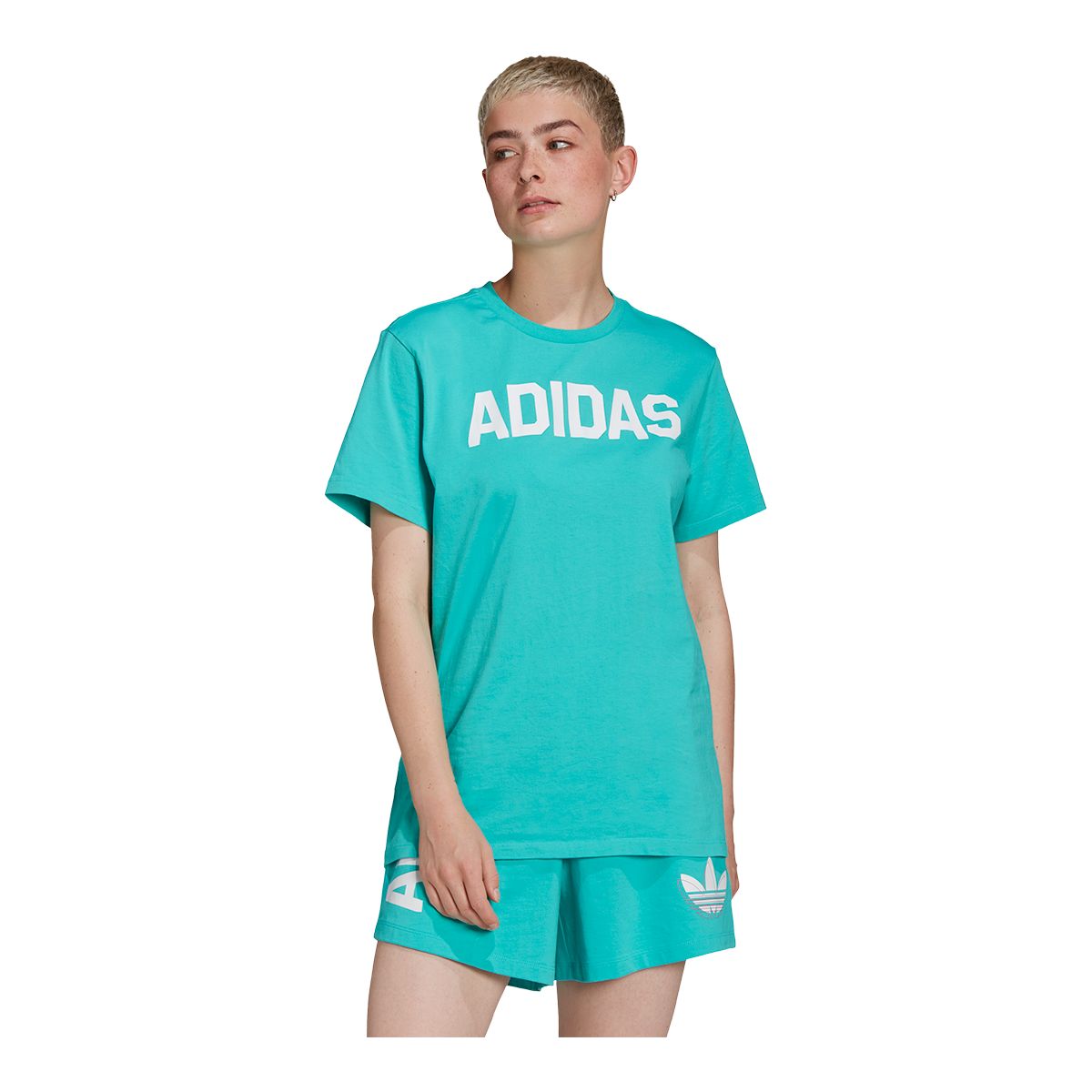 adidas Originals Women's Cotton Basketball T Shirt, Oversized