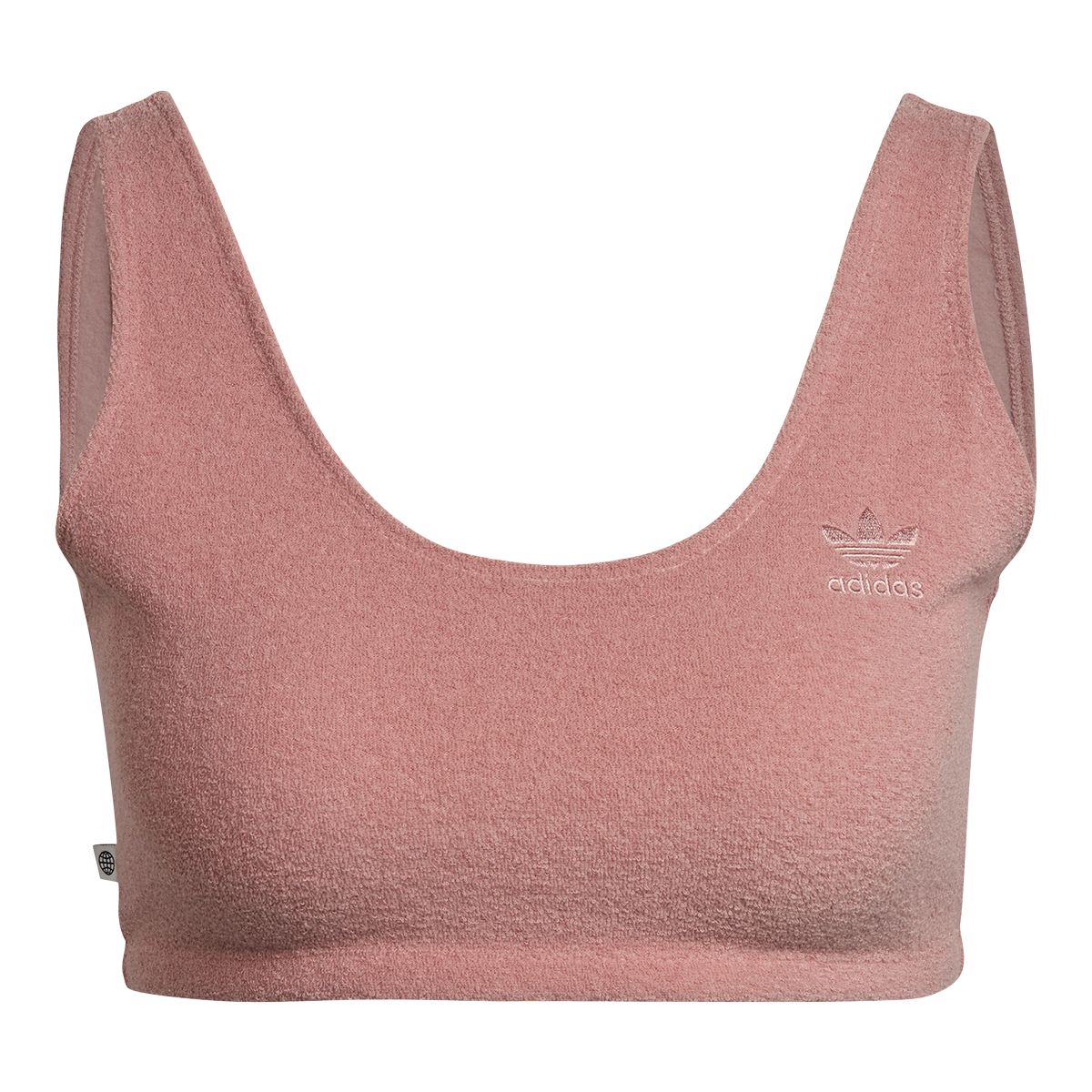 adidas Originals Women's Crop Tank Top, Slim Fit, Sleeveless, Open Back, Cotton, Sports