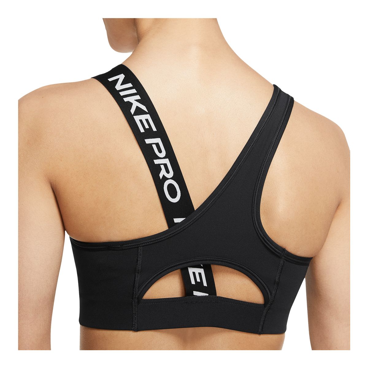Nike Pro Swoosh Women's Medium-Support 1-Piece Pad Asymmetrical Sports Bra.  Nike ID