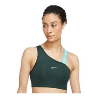 Nike Women's Swoosh Pro Asymmetric Sports Bra, Medium Impact, Removable Pads Front_Angled_Right