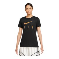 Nike Women's Basketball Fly Shoosh Snake Cotton Blend T Shirt, Dri-FIT Front_Flat