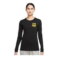 Nike Women's Basketball Verbiage Long Sleeve Cotton T Shirt Front_Flat