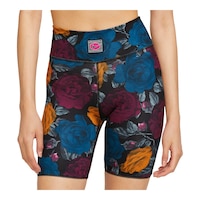 Nike Women's Plus Size Icon Clash Floral One 7 Inch Shorts Front_Three_Fourths_Angled_Left