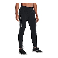 Under Armour Women's Run Outrun The Rain Pants, Running, Training, Fitted, Reflective Front_Angled_Right