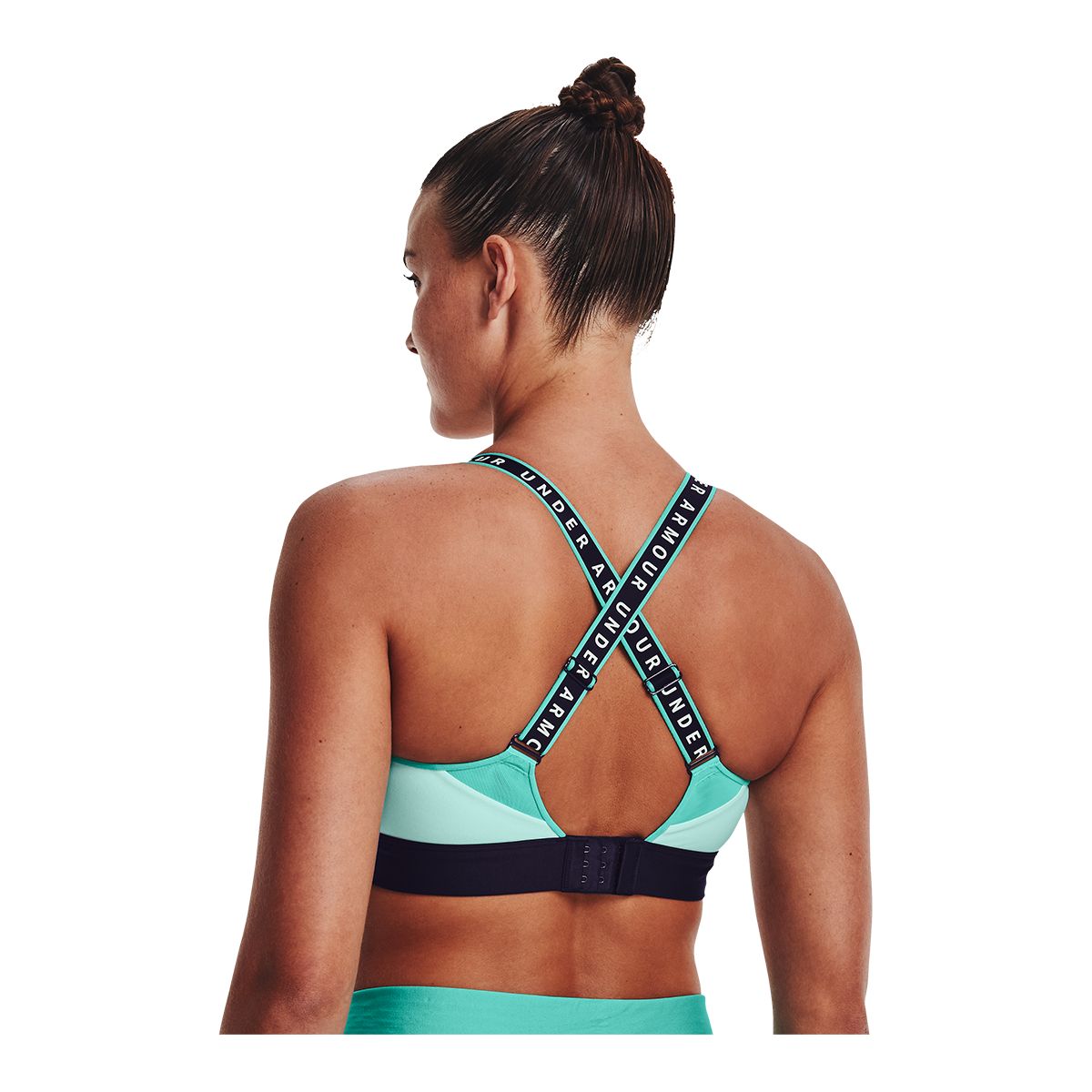 Under Armour Women's Infinity Blocked Sports Bra, High Impact, Padded