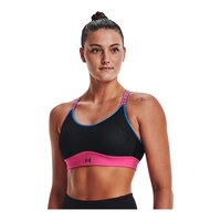 Under Armour Women's Infinity Blocked Sports Bra, Medium Impact, Padded Front_Angled_Left